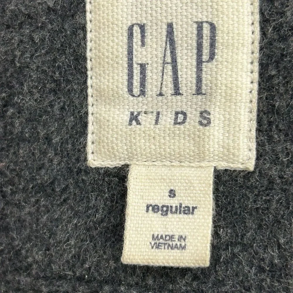 Gap Kids Gray Duffle Coat Size Small 6  Hooded Toggle Casual Mid-Length See Flaw
